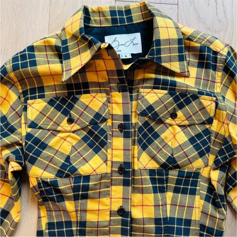 BYRON LARS Yellow & Black Plaid Romper – Size 6 💛🖤 - Picture 2 of 7